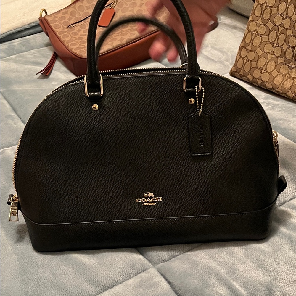 Coach Black Leather Satchel - Picture 1 of 5